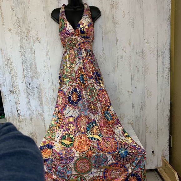 India Boutique Dresses & Skirts - India Boutique Boho Metallic Multicolored Maxi